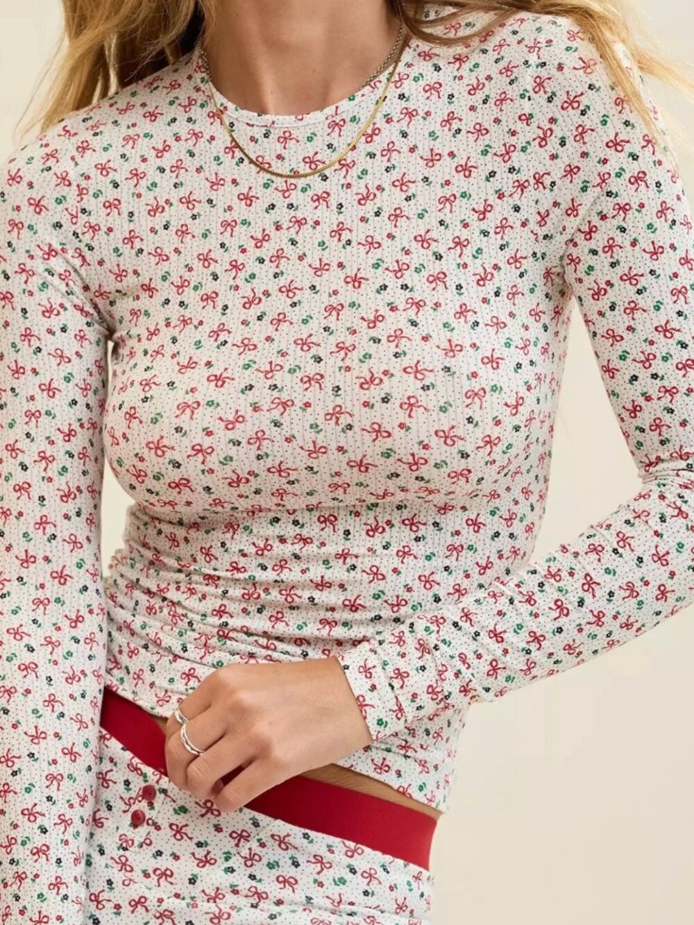 Festive Superchill Modal Rib Long Sleeve T-Shirt - Size Small
